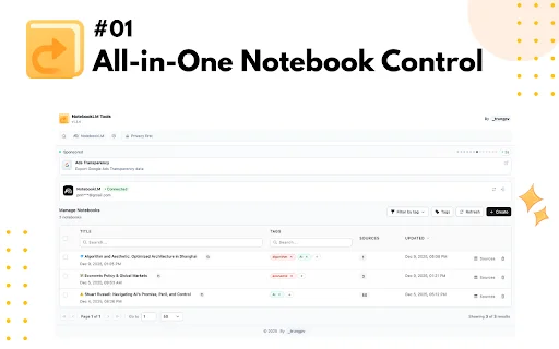NotebookLM Tools: Optimiza tu Productividad y Gestión de Fuentes - Screenshot 1