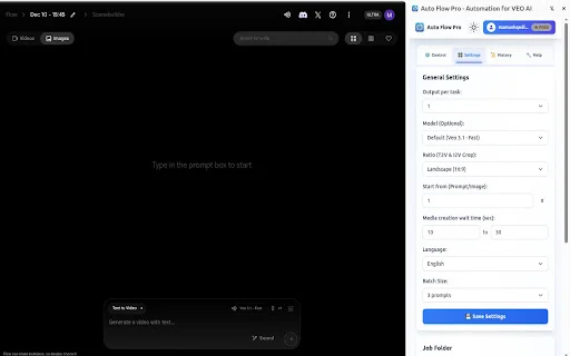 Auto Flow Pro: Automatiza Veo AI y Google Flow – Descarga Gratis - Screenshot 2