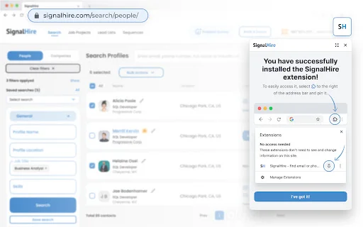 SignalHire: Encuentra correos y teléfonos verificados en segundos - Screenshot 5