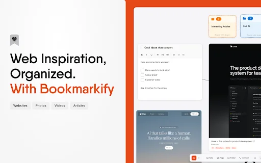 Bookmarkify: El Gestor de Marcadores Visual para Diseñadores - Screenshot 1