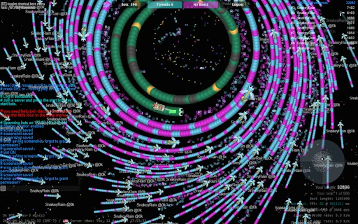 SnakeyRain: Domina el caos en Slither.io con bots y mods - Screenshot 1