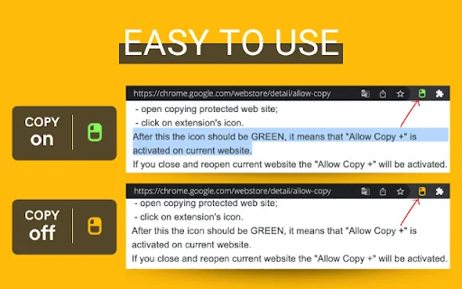 Allow Copy +: Habilita Copiar y Pegar en Cualquier Web – Chrome - Screenshot 1