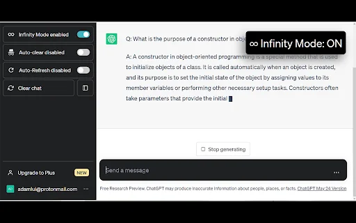 ChatGPT Infinity: Genera respuestas infinitas en Chrome - Screenshot 2