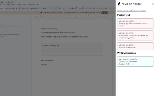 Revision History: Monitorea el Proceso de Escritura en Google Docs - Screenshot 2