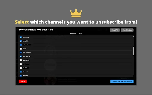 Unsubscriby for Youtube: Cancela Suscripciones en Masa Fácilmente - Screenshot 3