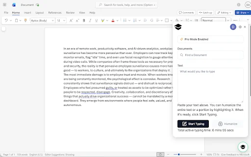 Duey.ai: Humanizer y Auto Typer para Google Docs y Word Online - Screenshot 2