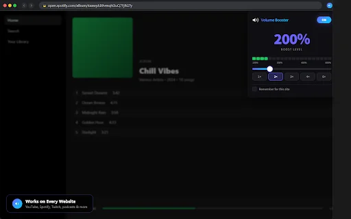 Volume Booster: Sube el volumen hasta 600% – Extensión Chrome - Screenshot 2
