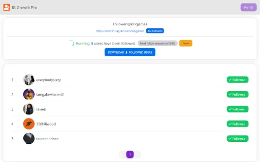 IG Growth Pro: Automatiza tu Instagram y aumenta seguidores - Screenshot 3