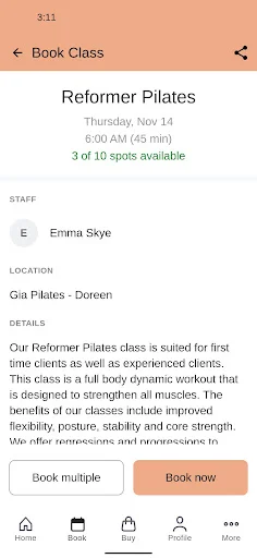 Descarga Gia Pilates App – Reserva tus clases de forma rápida y fácil - Screenshot 3