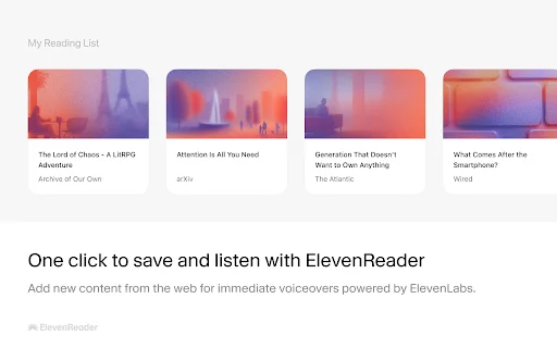 ElevenReader: La mejor extensión de texto a voz para Chrome - Screenshot 2