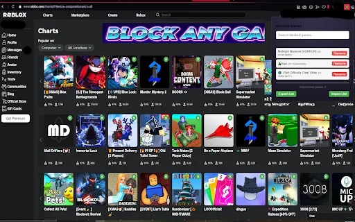 Roblox Game Blocker: Filtra juegos no deseados – Descarga Gratis - Screenshot 3