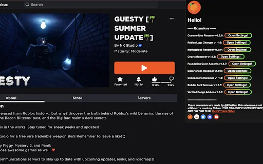 Efaz’s Roblox Extension: Personaliza tu experiencia Roblox al máximo - Screenshot 4