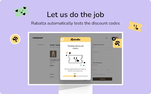 Rabatta: Ahorra dinero con códigos de descuento automáticamente - Screenshot 2