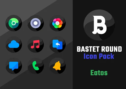Descargar Bastet Icon Pack: 3800 Iconos Redondos y Oscuros - Screenshot 1