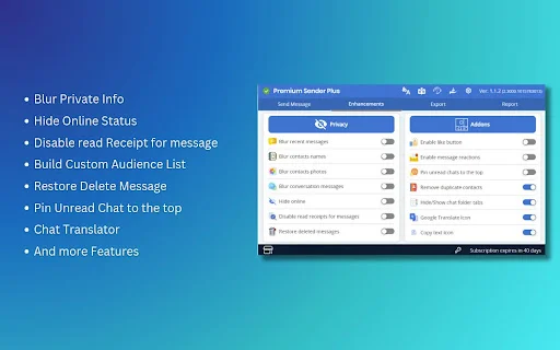 Premium Sender Plus: Envía Mensajes Personalizados Fácilmente - Screenshot 2