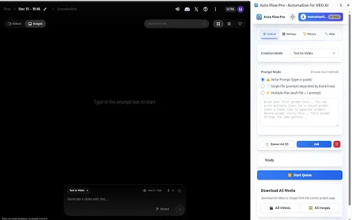 Auto Flow Pro: Automatiza Veo AI y Google Flow – Descarga Gratis - Screenshot 1