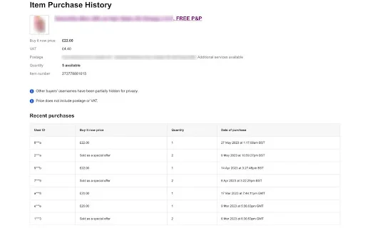 eBay Sold History Button – Analiza Ventas y Productos Fácil - Screenshot 2