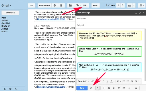 TeX for Gmail: Escribe fórmulas matemáticas profesionales en correos - Screenshot 1