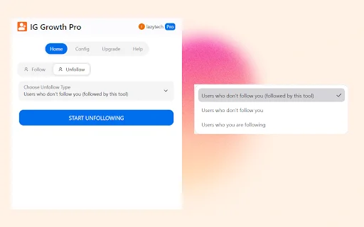 IG Growth Pro: Automatiza tu Instagram y aumenta seguidores - Screenshot 2