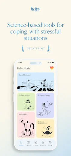 Helpy: Terapia Cognitivo-Conductual con IA – Descarga Gratuita - Screenshot 1