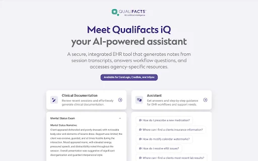 Qualifacts iQ: Optimiza tu Documentación Clínica con IA - Screenshot 1