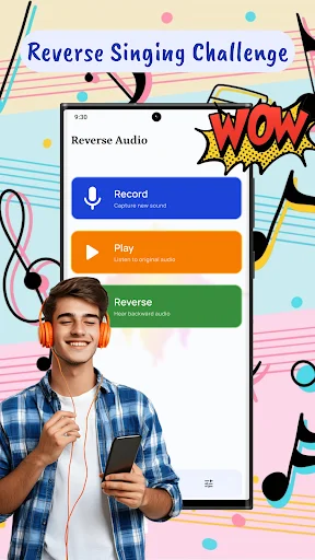 Descarga Reverse Audio: Reverse Singing – Invierte tu voz Gratis - Screenshot 1
