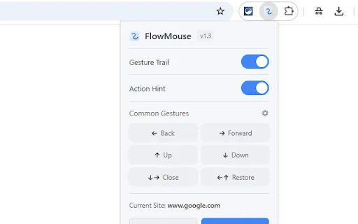 FlowMouse: Gestos de Ratón Eficientes y Privacidad para Chrome - Screenshot 5
